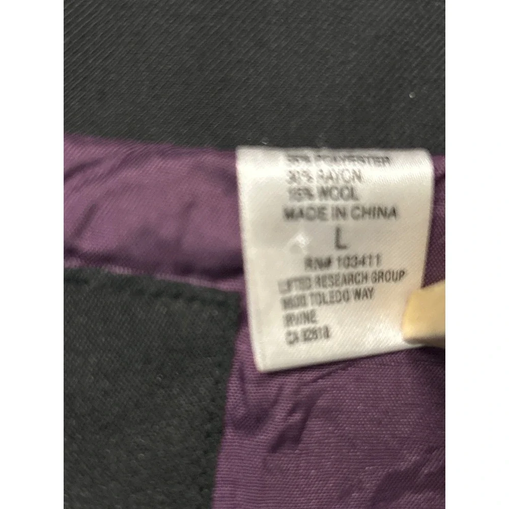 LRG Roots Equipment Blazer Jacket Mens Size L Black Purple Lined Casual‎